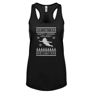 Racerback Happy Human Holiday Womens Tank Top