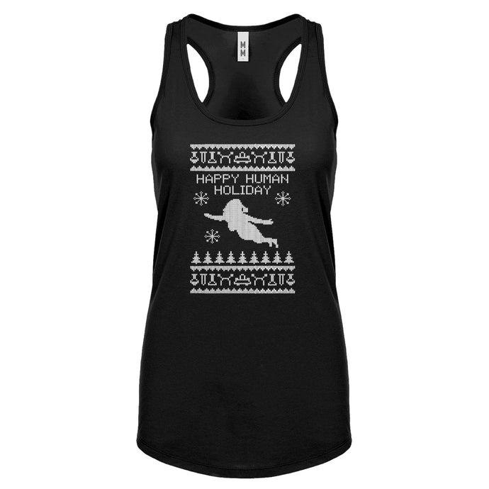 Racerback Happy Human Holiday Womens Tank Top