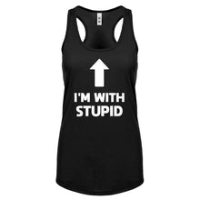 I'm with Stupid Up Womens Racerback Tank Top