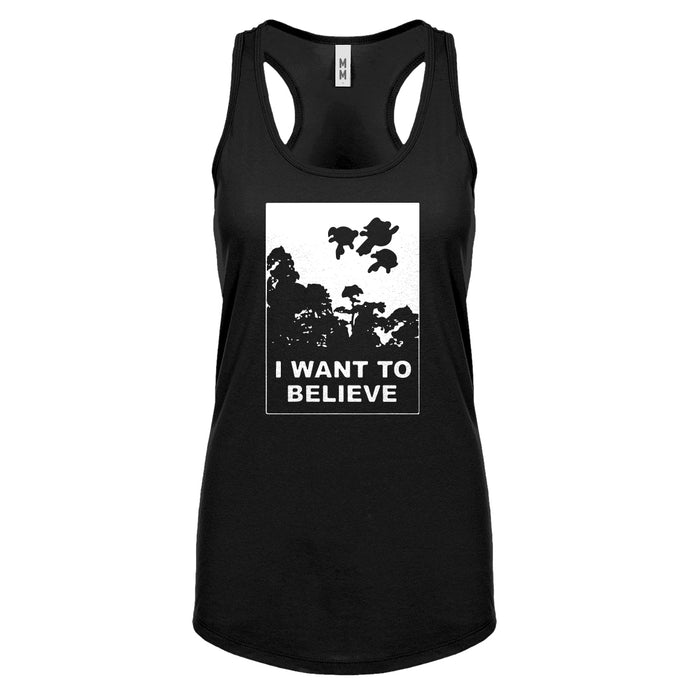 I Want to Believe Super Girls Womens Racerback Tank Top