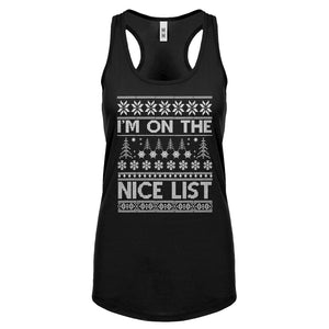 Racerback Im on the Nice List Womens Tank Top