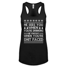 Racerback He Sees Your When You're Sleeping Womens Tank Top