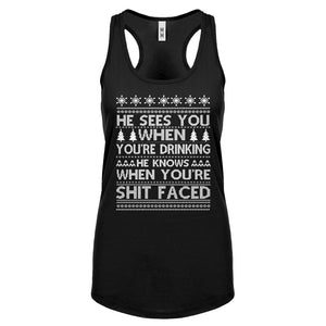 Racerback He Sees Your When You're Sleeping Womens Tank Top