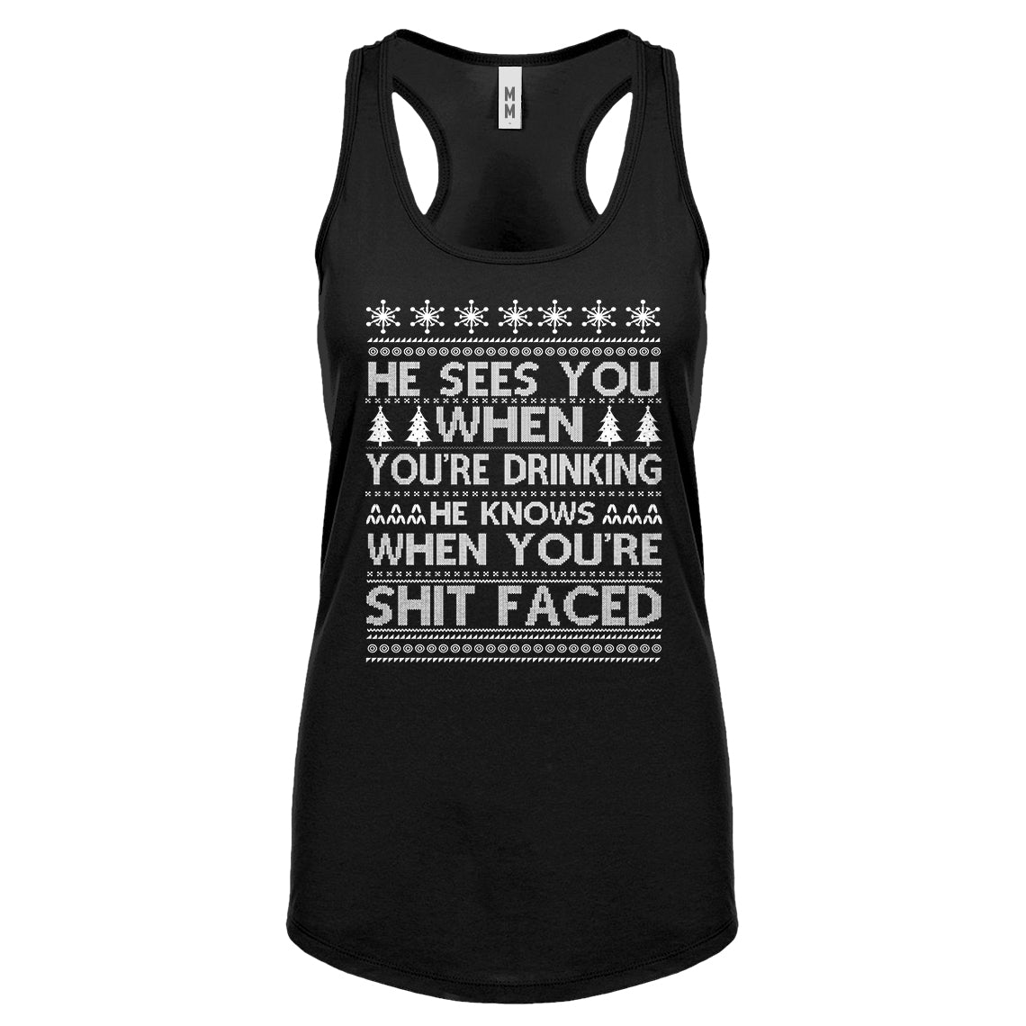 Racerback He Sees Your When You're Sleeping Womens Tank Top