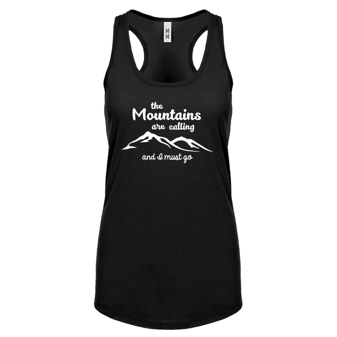 The Mountains are Calling Womens Racerback Tank Top