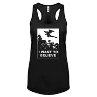 I Want to Believe Fire Dragon Womens Racerback Tank Top