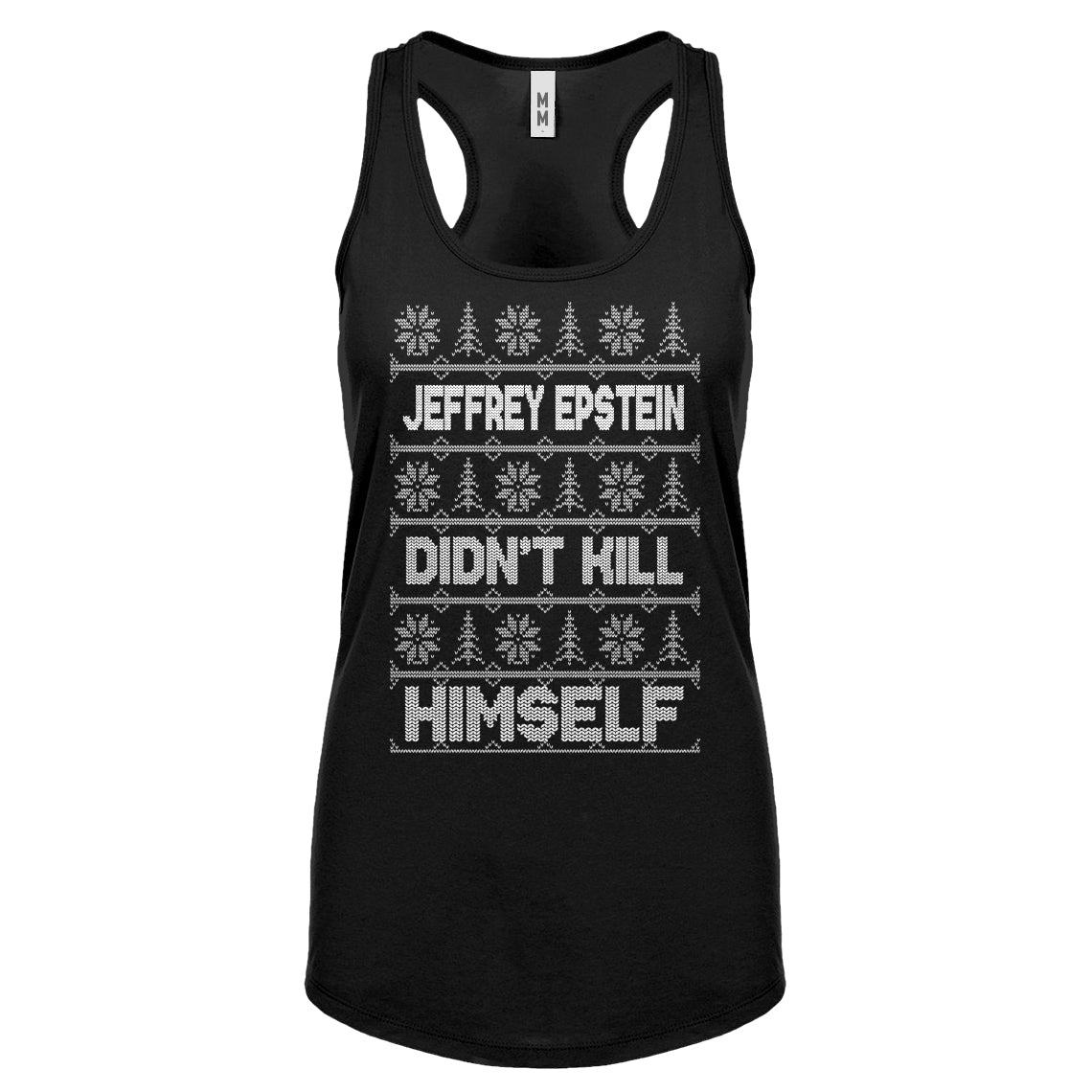 Jeffrey Epstein Ugly Christmas Sweater Womens Racerback Tank Top