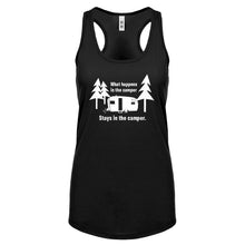 What Happens in the Camper Womens Racerback Tank Top