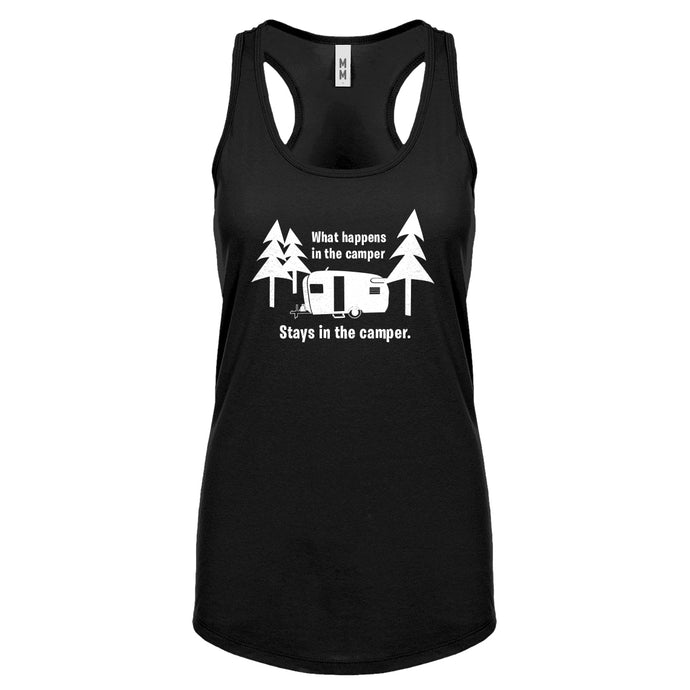 What Happens in the Camper Womens Racerback Tank Top