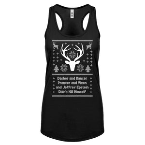 Dasher and Dancer and Jeffrey Epstein Womens Racerback Tank Top