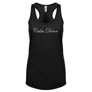 CALM DOWN Womens Racerback Tank Top