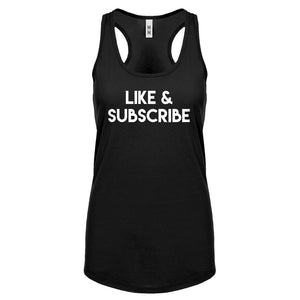 Like and Subscribe Womens Racerback Tank Top