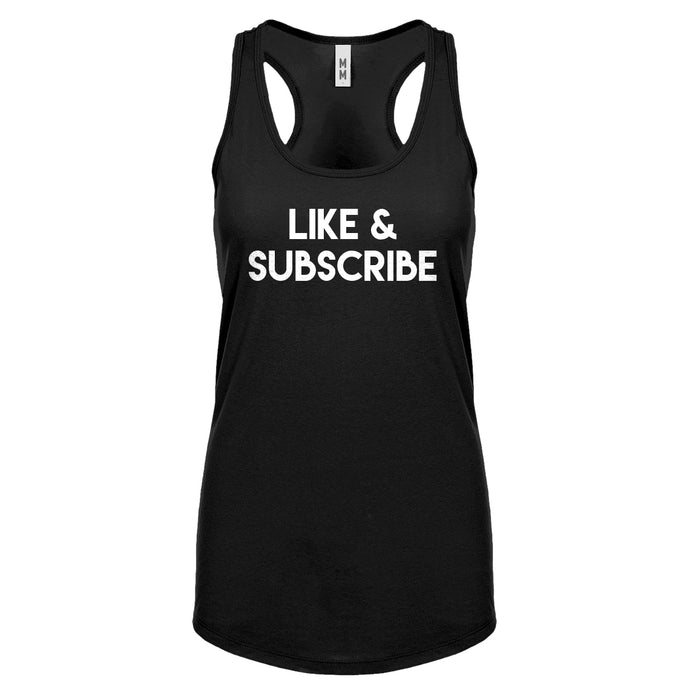 Like and Subscribe Womens Racerback Tank Top