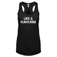 Like and Subscribe Womens Racerback Tank Top