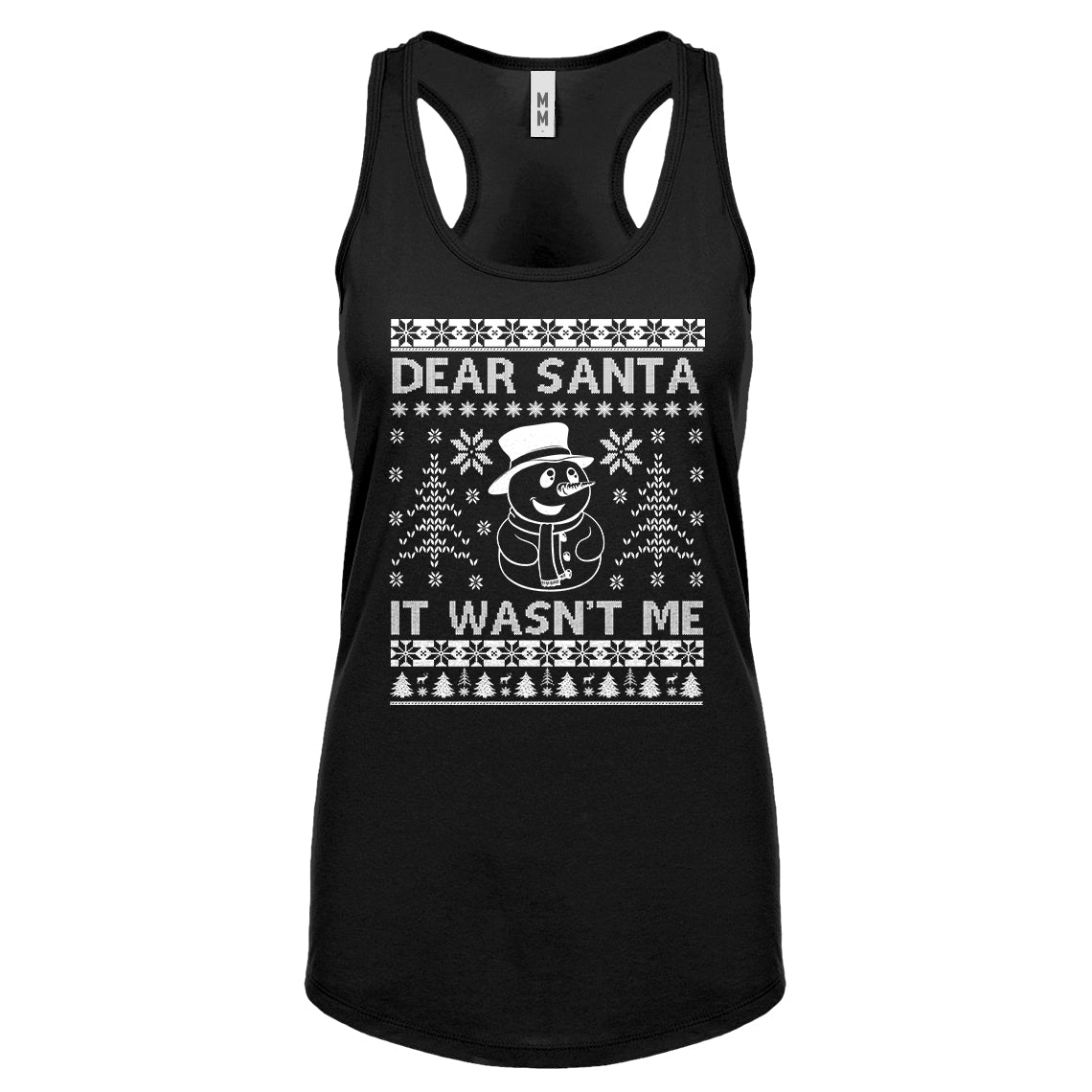 Racerback Dear Santa It Wasn't Me Womens Tank Top