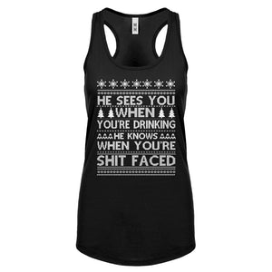 Racerback He Sees Your When You're Drinking Womens Tank Top
