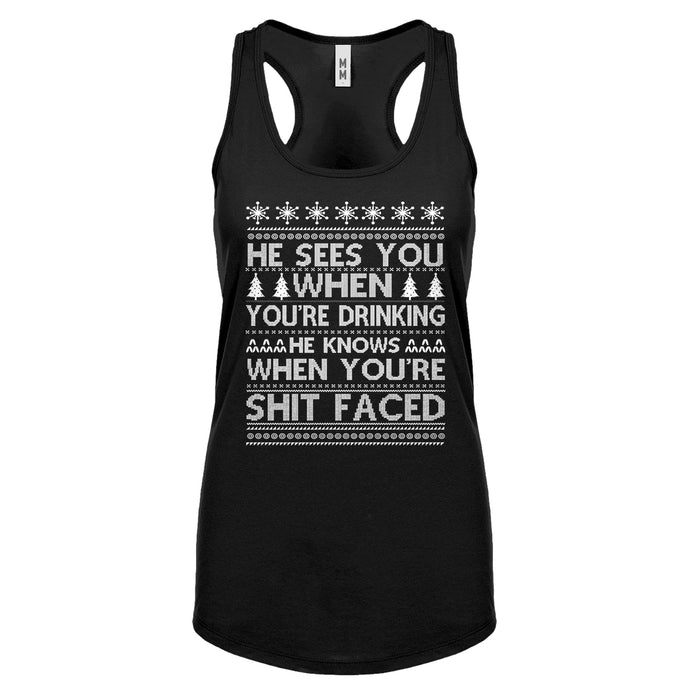 Racerback He Sees Your When You're Drinking Womens Tank Top