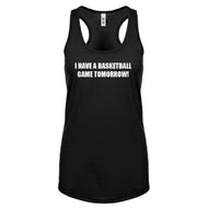Basketball Game Tomorrow Womens Racerback Tank Top