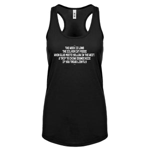 The Week is Long the Silver Cat Feeds Womens Racerback Tank Top