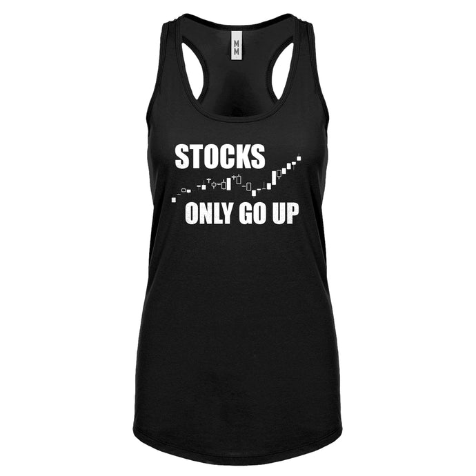 STOCKS ONLY GO UP Womens Racerback Tank Top