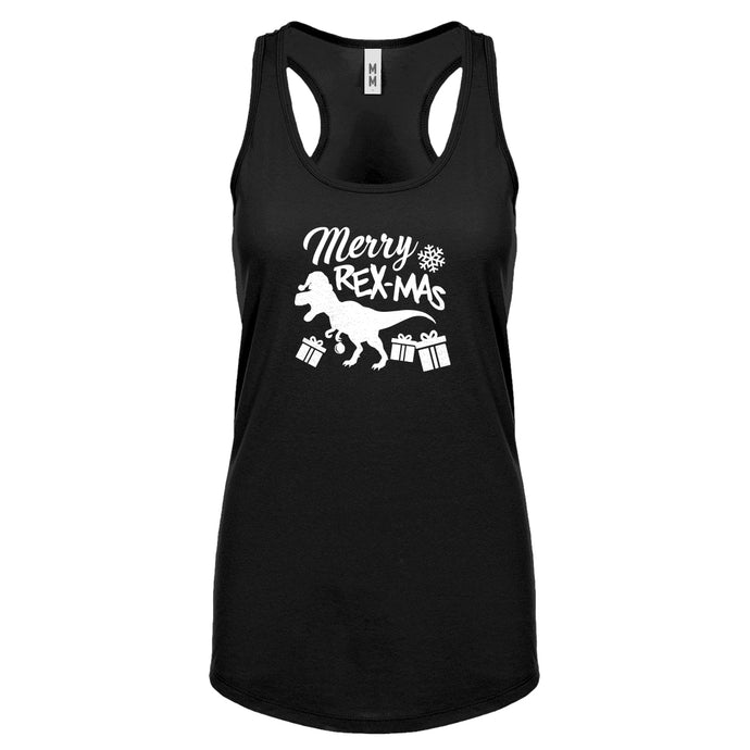 Merry Rex-Mas Womens Racerback Tank Top