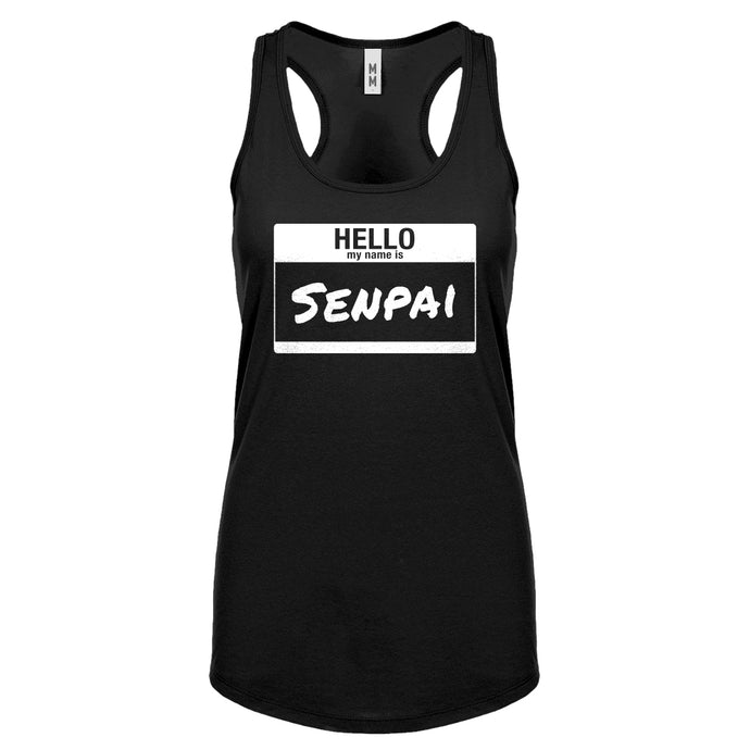 Racerback Hello My Name is Senpai Womens Tank Top