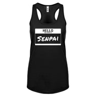 Racerback Hello My Name is Senpai Womens Tank Top