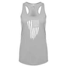 American Flag Vertical Womens Racerback Tank Top