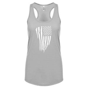 American Flag Vertical Womens Racerback Tank Top