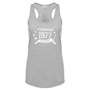 Racerback Established 1977 Womens Tank Top