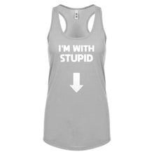 I'm with Stupid Down Womens Racerback Tank Top