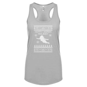 Racerback Happy Human Holiday Womens Tank Top
