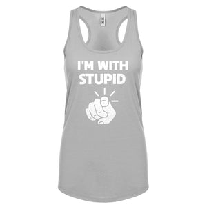 I'm With Stupid You Womens Racerback Tank Top