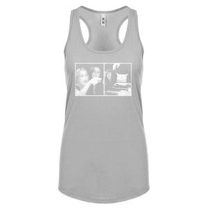 Woman Yelling at Cat Meme Womens Racerback Tank Top