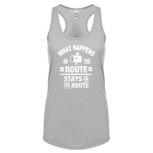 Racerback What Happens on the Route Stays on the Route Womens Tank Top