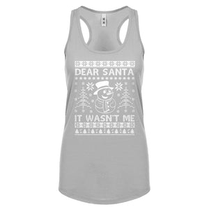 Racerback Dear Santa It Wasn't Me Womens Tank Top