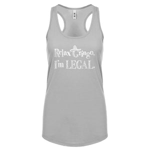 Racerback Relax Gringo I'm Legal Sombrero Womens Tank Top