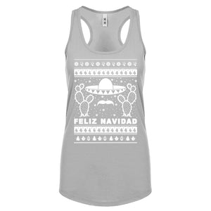 Racerback Feliz Navidad Womens Tank Top