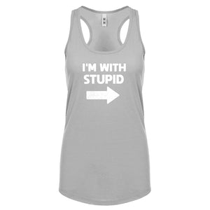 I'm With Stupid Right Womens Racerback Tank Top