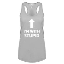 I'm with Stupid Up Womens Racerback Tank Top