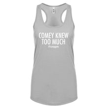 Racerback Comey Knew Too Much Womens Tank Top