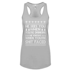Racerback He Sees Your When You're Drinking Womens Tank Top
