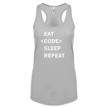 Racerback Eat Code Sleep Repeat Womens Tank Top