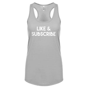 Like and Subscribe Womens Racerback Tank Top