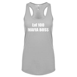 Lvl 100 Mafia Boss Womens Racerback Tank Top