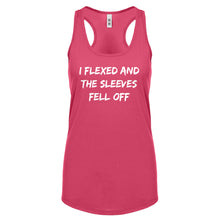 I Flexed and the Sleeves Fell Off Womens Racerback Tank Top