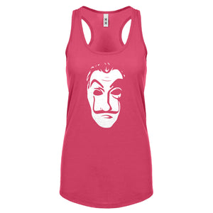 Salvador Dali Face Heist Mask Womens Racerback Tank Top