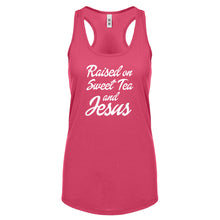 Racerback Raised on Sweet Tea and Jesus Womens Tank Top