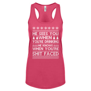 Racerback He Sees Your When You're Sleeping Womens Tank Top