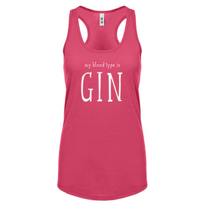 My Blood Type is Gin Womens Racerback Tank Top